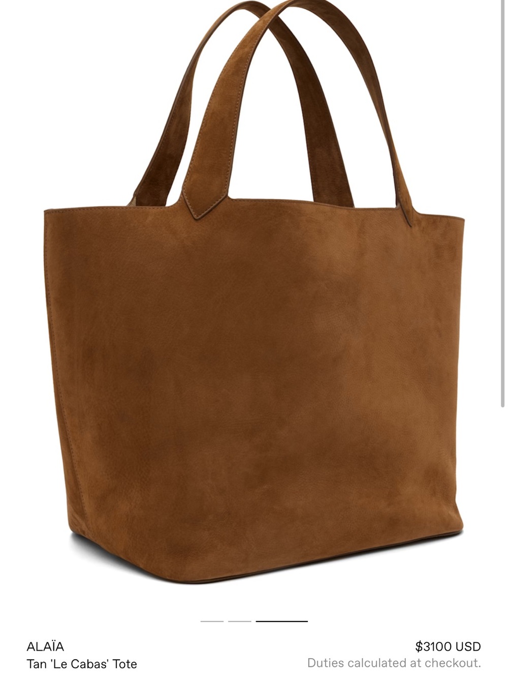 Tan 'Le Cabas' Suede Tote - Picture 3 of 4